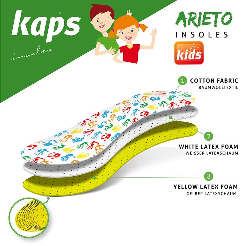 Kaps Arieto Cut to Fit Quality Shoe Insoles for Kids, Breathable Prevent Blisters Calluses and Smell Fresh - Image 2